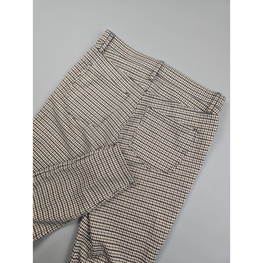 Loft Womens Houndstooth Skinny Ankle Pants Brown Black High Rise Size 6